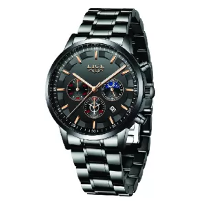 Men Watches Military Black Steel Wristwatch Casual